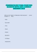 PHARMACOLOGY FINAL EXAM IWU GILREATH WITH 100&percnt; CORRECT ANSWERS 2025