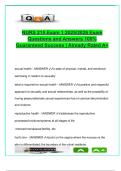 NURS 215 Exam 1 Questions &lpar;100&plus;&rpar; &ndash; Reproductive&comma; Menstrual & Sexual Health &vert; STI Management&comma; Puberty&comma; GYN Disorders
