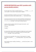 WATER RESTORATION exam IICRC questions with precise detailed solutions
