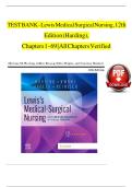 Test Bank Lewis&rsquo;s Medical-Surgical Nursing 12th Edition by Mariann M&period; Harding&comma; Jeffrey Kwong&comma; and Debra Hagler Chapters 1-69 Questions and Answers Complete Study Material with Solution