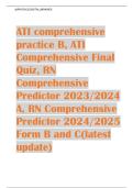 ATI comprehensive  practice B&comma; ATI  Comprehensive Final  Quiz&comma; RN  Comprehensive  Predictor
