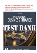 Test Bank for Multinational Business Finance 16th Edition By &lpar;Eiteman&sol;Stonehill&sol;Moffett&rpar;&comma; ISBN&colon; 9780137496013&comma; All 18 Chapters Covered&comma; Verified Latest Edition