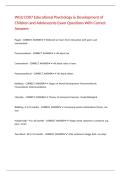 WGU D307 Educational Psychology & Development of Children and Adolescents Exam Questions With Correct Answers&period;