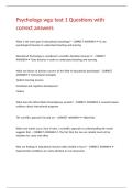 Psychology wgu test 1 Questions with correct answers 