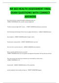 NR 302 HEALTH ASSESSMENT FINAL EXAM QUESTIONS WITH CORRECT ANSWERS&period;