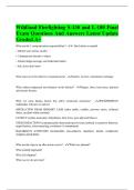 Wildland Firefighting S-130 and L-180 Final Exam Questions And Answers Latest Update Graded A&plus;