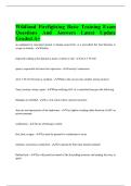 Wildland Firefighting Basic Training Exam Questions And Answers Latest Update Graded A&plus;