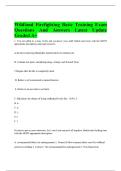 Wildland Firefighting Basic Training Exam Questions And Answers Latest Update Graded A&plus;