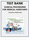 Clinical Procedures for Medical Assistants &ndash; Complete Test Bank &lpar;10th Edition&comma; Bonewit-West&rpar;
