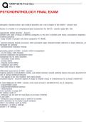 PSYCHOPATHOLOGY FINAL EXAM