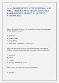 SANS 560 GPEN EXAM WITH QUESTIONS AND  WELL VERIFIED ANSWERS&vert;&vert; GUARANTEED  PASS&vert;&vert; ALREADY GRADED A&plus; &vert;&vert; LATEST  VERSION 2025