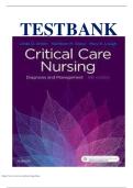 Test Bank For Critical Care Nursing&colon; Diagnosis and Management 8th Edition By Linda D&period; Urden&comma; Kathleen M&period; Stacy & Mary E&period; Lough ISBN 9780323447522 Chapter 1-41 &vert; Complete Guide A&plus;