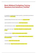 Basic Wildland Firefighting Training Questions And Solutions &vert;&vert; Verified