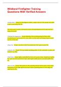 Wildland Firefighter Training Questions With Verified Answers