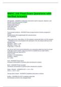BMSC 240 Final Exam Questions with Verified Answers