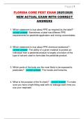 FLORIDA CORE PEST EXAM 2025&sol;2026 NEW ACTUAL EXAM WITH CORRECT ANSWERS