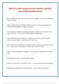 NUR 131 Health Assessment Test 2 Review questions with verified detailed answers 