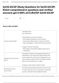 SANS GICSP &lpar;Study Questions for SANS GICSP&rpar; EXAM comprehensive questions and verified answers&vert; get it 100&percnt; ACCURATE&excl;&excl; SANS GICSP