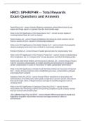 HRCI SPHR PHR -- Total Rewards Exam Questions and Answers