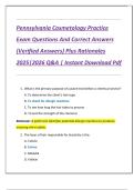 Pennsylvania Cosmetology Practice  Exam Questions And Correct Answers  &lpar;Verified Answers&rpar; Plus Rationales  2025&vert;2026 Q&A &vert; Instant Download Pdf