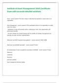 Institute of Asset Management &lpar;IAM&rpar; Certificate Exam with accurate detailed solutions