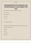 Herzing NU 623 unit 6 Questions and Verified Solutions Latest Update This Year