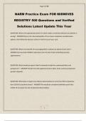 NARM Practice Exam FOR MIDWIVES REGISTRY 500 Questions and Verified Solutions Latest Update This Year