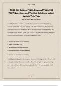TNCC 9th Edition FINAL Exam ACTUAL 500 TEST Questions and Verified Solutions Latest Update This Year