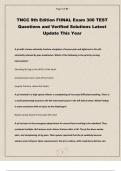 TNCC 9th Edition FIINAL Exam 300 TEST Questions and Verified Solutions Latest Update This Year