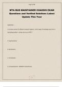 MTA BUS MAINTAINER CHASSIS EXAM Questions and Verified Solutions Latest Update This Year