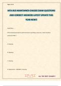 MTA BUS MAINTAINER CHASSIS EXAM QUESTIONS AND CORRECT ANSWERS LATEST UPDATE THIS YEAR NEW&excl;&excl; 