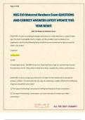 NSG 210 Maternal Newborn Exam QUESTIONS AND CORRECT ANSWERS LATEST UPDATE THIS YEAR NEW&excl;&excl; 