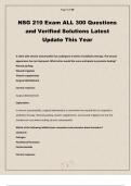 NSG 210 Exam ALL 300 Questions and Verified Solutions Latest Update This Year&period;