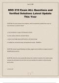 NSG 210 Exam ALL Questions and Verified Solutions Latest Update This Year