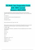 TSI Math Test Preparation Exam with 100&percnt; Correct Answers 2025&sol;2026