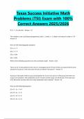 Texas Success Initiative Math Problems &lpar;TSI&rpar; Exam with 100&percnt; Correct Answers 2025&sol;2026