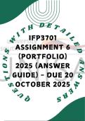 IFP3701 Assignment 6 &lpar;Portfolio&rpar; 2025 &lpar;Answer Guide&rpar; - Due 20 October 2025