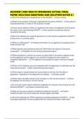 ACCIDENT AND HEALTH INSURANCE ACTUAL FINAL PAPER 2025&sol;2026 QUESTIONS AND SOLUTION RATED A&plus;