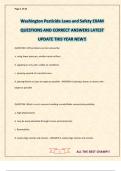 Washington Pesticide Laws and Safety EXAM QUESTIONS AND CORRECT ANSWERS LATEST UPDATE THIS YEAR NEW&excl;&excl;