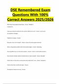 DSE Remembered Exam Questions With 100&percnt; Correct Answers 2025&sol;2026