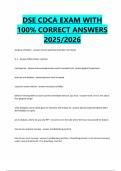 DSE CDCA EXAM WITH 100&percnt; CORRECT ANSWERS 2025&sol;2026