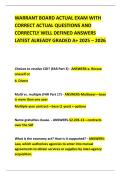 WARRANT BOARD ACTUAL EXAM WITH CORRECT ACTUAL QUESTIONS AND CORRECTLY WELL DEFINED ANSWERS LATEST ALREADY GRADED A&plus; 2025 &ndash; 2026