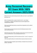 Army Personnel Recovery 101 Exam With 100&percnt; Correct Answers 2025&sol;2026