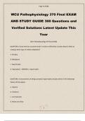 WCU Pathophysiology 370 Final EXAM AND STUDY GUIDE 300 Questions and Verified Solutions Latest Update This Year