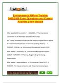 Environmental Officer Training Exam &ndash; 2025&sol;2026 &vert; 140&plus; Verified Q&A &vert; MARPOL&comma; Ballast Water&comma; Waste Management&comma; EMS