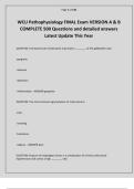 WCU Pathophysiology FINAL Exam VERSION A & B COMPLETE 500 Questions and detailed answers Latest Update This Year