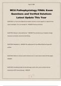WCU Pathophysiology FINAL Exam Questions and Verified Solutions Latest Update This Year