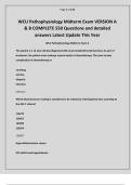 WCU Pathophysiology Midterm Exam VERSION A & B COMPLETE 550 Questions and detailed answers Latest Update This Year