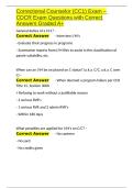 Correctional Counselor &lpar;CC1&rpar; Exam &ndash; CDCR Exam Questions with Correct Answers Graded A&plus;&period;docx