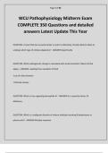 WCU Pathophysiology Midterm Exam COMPLETE 350 Questions and detailed answers Latest Update This Year